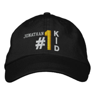 #1 Number One KID BLACK Hat V01 刺繍入りキャップ