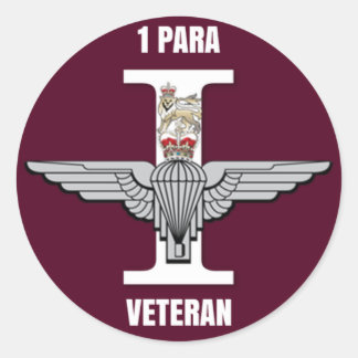 1 Para Parachute Regiment Veteran Circle Sticker ラウンドシール