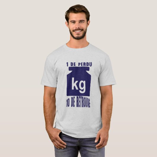 1 perdu 10 retrouve citation poids kilo tシャツ (正面フル)