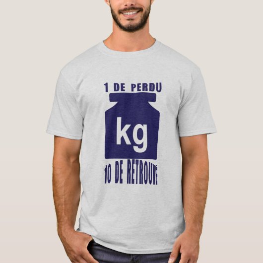 1 perdu 10 retrouve citation poids kilo tシャツ (正面)