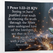 1 Peter 1:22-25 KJV Tract – 純粋なハートと種子 三つ折りカード (内部最初)