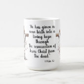 1 Peter 1:3 Living Hope Easter Scripture Art  コーヒーマグカップ (中央)