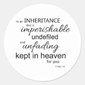 1 Peter 1:4 ステッカー (正面)