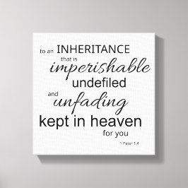 1 Peter 1:4 黒と白のキャンバスプリント  キャンバスプリント