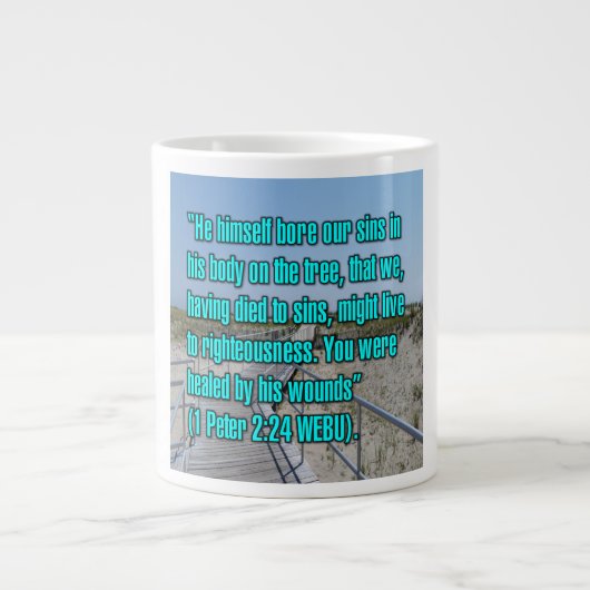 1 Peter 2:24 WEBU Mug ジャンボコーヒーマグカップ (正面)