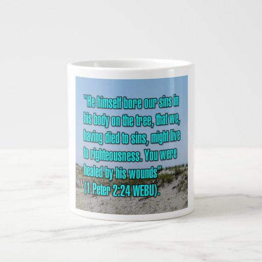 1 Peter 2:24 WEBU Mug ジャンボコーヒーマグカップ (正面)