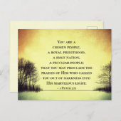 1 Peter 2:9あなたは選ばれた人々、聖書 ポストカード (正面/裏面)