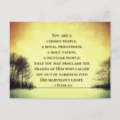 1 Peter 2:9あなたは選ばれた人々、聖書 ポストカード (正面)