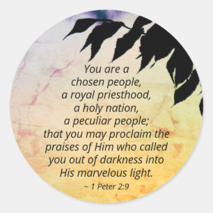1 Peter 2:9あなたは選ばれた人々、聖書 ラウンドシール