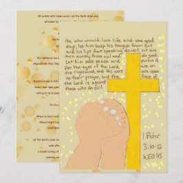 1 Peter 3:10–12 聖書カード - 平和を求める サンキューカード