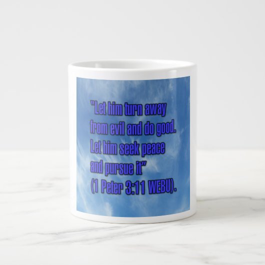 1 Peter 3:11 WEBU Mug ジャンボコーヒーマグカップ (正面)