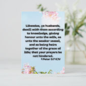 1 Peter 3:7 KJVバイブル聖なる書物、 経典Pic Greeting Card カード (スタンド正面)