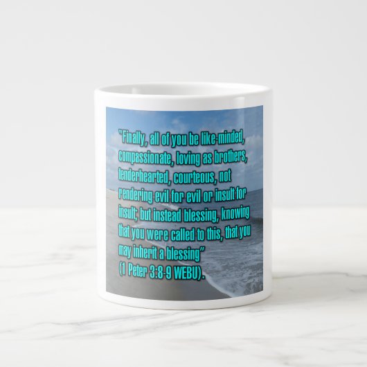1 Peter 3:8–9 WEBU Mug ジャンボコーヒーマグカップ (正面)