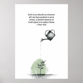 1 Peter 4:10 Bible Verse Christian Faith Wall Art ポスター