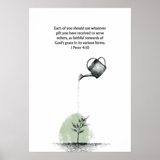 1 Peter 4:10 Bible Verse Christian Faith Wall Art ポスター (正面)