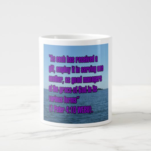 1 Peter 4:10 WEBU Mug ジャンボコーヒーマグカップ (正面)
