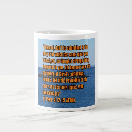 1 Peter 4:12-13 WEBU Mug ジャンボコーヒーマグカップ (正面)