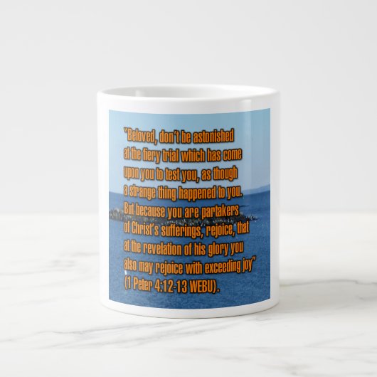 1 Peter 4:12–13 WEBU Mug ジャンボコーヒーマグカップ (正面)