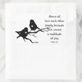 1 Peter 4|:8すべての愛を深く愛感動的 長方形シール (バッグ)