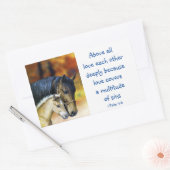 1 Peter 4|:8すべての愛を深く愛感動的 長方形シール (封筒)