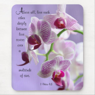 1 Peter 4:8蘭マウスパッド マウスパッド
