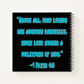 1 Peter 4:8 愛し合うことを続けよう ノートブック (裏面)