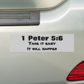 1 Peter 5:6謙虚に行きなさい バンパーステッカー (車上)