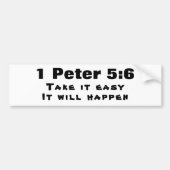 1 Peter 5:6 謙虚であれ、きっと良いことがある バンパーステッカー (正面)