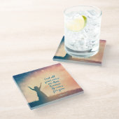 1 Peter 5:7あなたがたの気にすべてを彼に投げ付け聖なる書物、 経典 ガラスコースター (アングル)