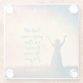 1 Peter 5:7あなたがたの気にすべてを彼に投げ付け聖なる書物、 経典 ガラスコースター (裏面)