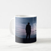 1 Peter 5:7あなたがたは彼の聖書の聖句に気にすべてを投げなさい コーヒーマグカップ (正面左)