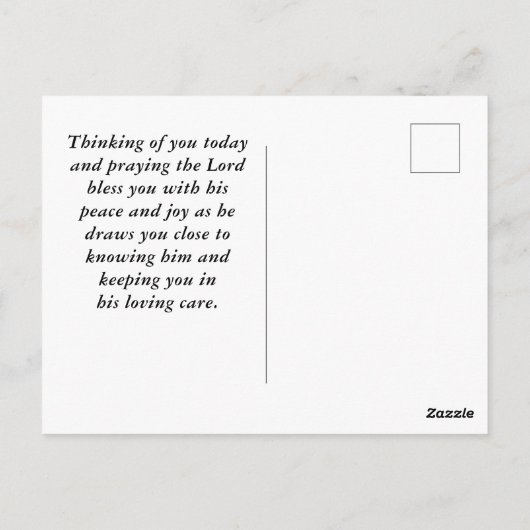 1 Peter 5:7あなたの不安を彼に投げ込む聖書の聖句 ポストカード (裏面)