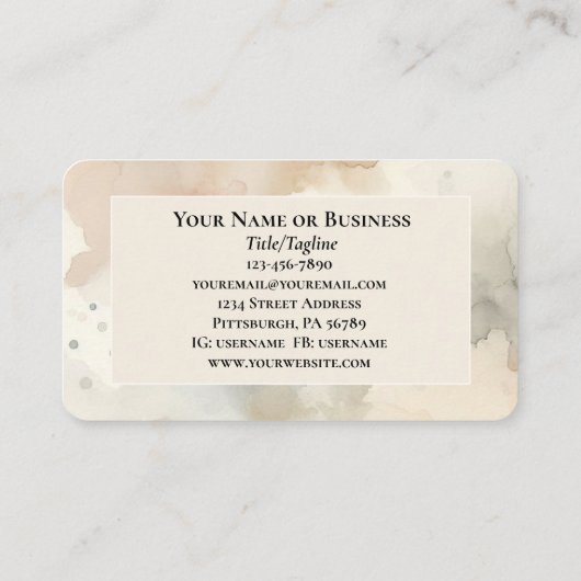 1 Peter 5:7あなたの不安を彼に投げ込む聖書の聖句 名刺 (裏面)