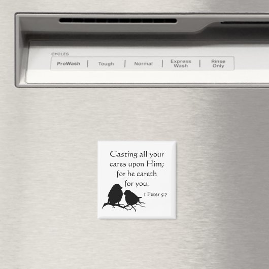 1 Peter 5:7あなたの全てを彼に投げ気につける マグネット (インサイチュ (食洗機))