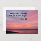 1 Peter 5:7あなたの全てを彼気にに投げつけること ポストカード (正面/裏面)