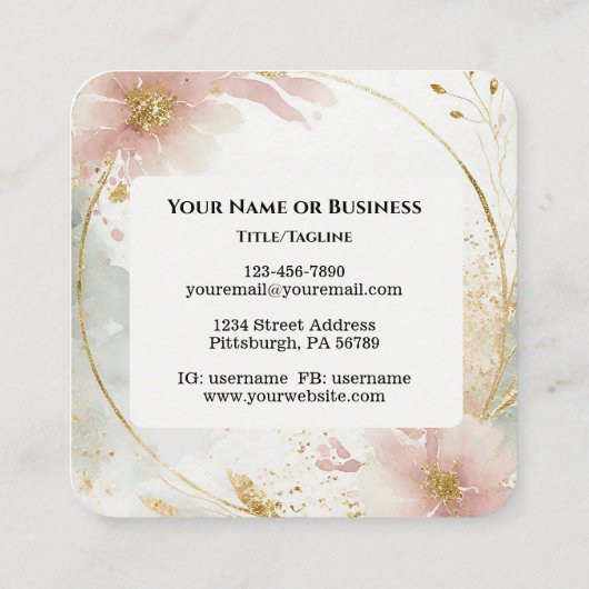 1 Peter 5:7あなたの全てを彼気にの聖句に投げなさい スクエア名刺 (裏面)