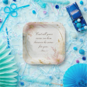 1 Peter 5:7あなたの全てを彼気にの聖句に投げなさい ペーパープレート (パーティー)