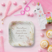 1 Peter 5:7あなたの全てを彼気にの聖句に投げなさい ペーパープレート (パーティー)