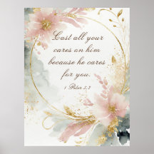1 Peter 5:7あなたの全てを彼気にの聖句に投げなさい