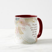 1 Peter 5:7あなたの全てを彼気にの聖句に投げなさい マグカップ (正面右)