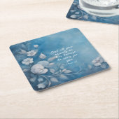 1 Peter 5:7聖書の詩のイメージ スクエアペーパーコースター (アングル)