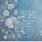 1 Peter 5:7 聖書の言葉のイメージ シール (正面)