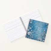 1 Peter 5:7 “Cast All Your Anxiety” Blue Floral ノートブック (内部)