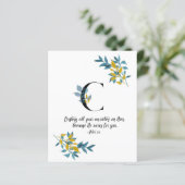 1 Peter 5:7, Letter C, water color聖なる書物、 経典カード (スタンド正面)