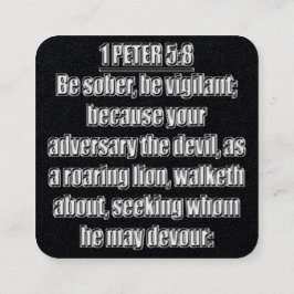 1 Peter 5:8 KJV 聖書の詩 スクエア名刺