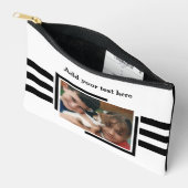 1 photo add text black white アクセサリーポーチ (見開き)