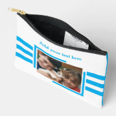 1 photo add text blue white アクセサリーポーチ (見開き)