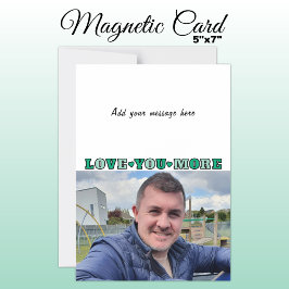 1 photo add text love you green magnetic card マグネット招待状
