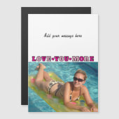1 photo add text love you pink magnetic card マグネット招待状 (正面/裏面)