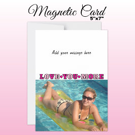 1 photo add text love you pink magnetic card マグネット招待状